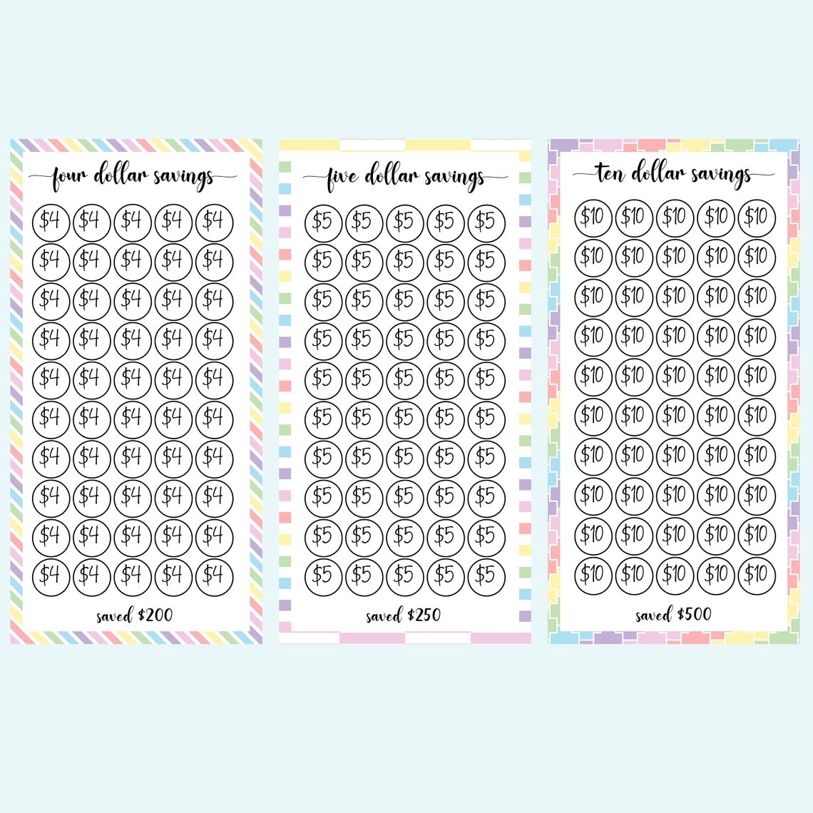 12 Printable A6 Savings Challenge, A6 Savings Fund, A6 Savings Tracker ...