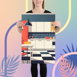 Retro Kitchen Vibes - kibakiba.co Wall Art Print