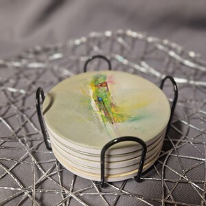 Untersetzer Hochzeit Gastgeschenk / Tischkarten SET 24 Stück Keramik handbemalt auf Bestellung - Namen / Design / Hochzeitsdatum