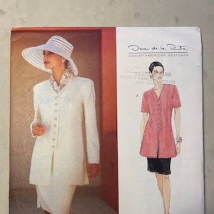 Vintage Vogue Pattern 1571, Vogue American Designer, Oscar De La Renta, Size 12, 14, 16