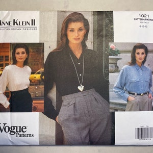Vintage Vogue Pattern 1021, Vogue American Designer, Anne Klein II, Size 8, 10, 12