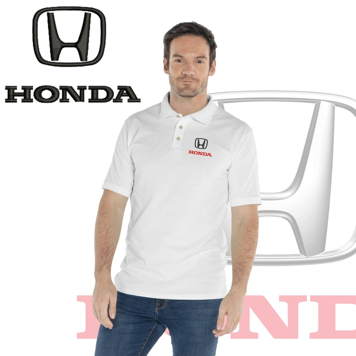 Honda Logo Polo Embroidery Shirt Men