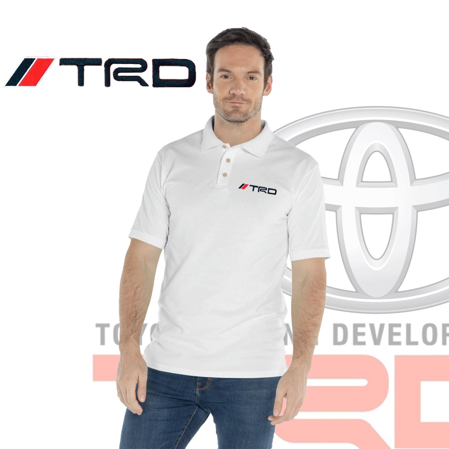 Trd Logo Polo Embroidery Toyota Shirt Men