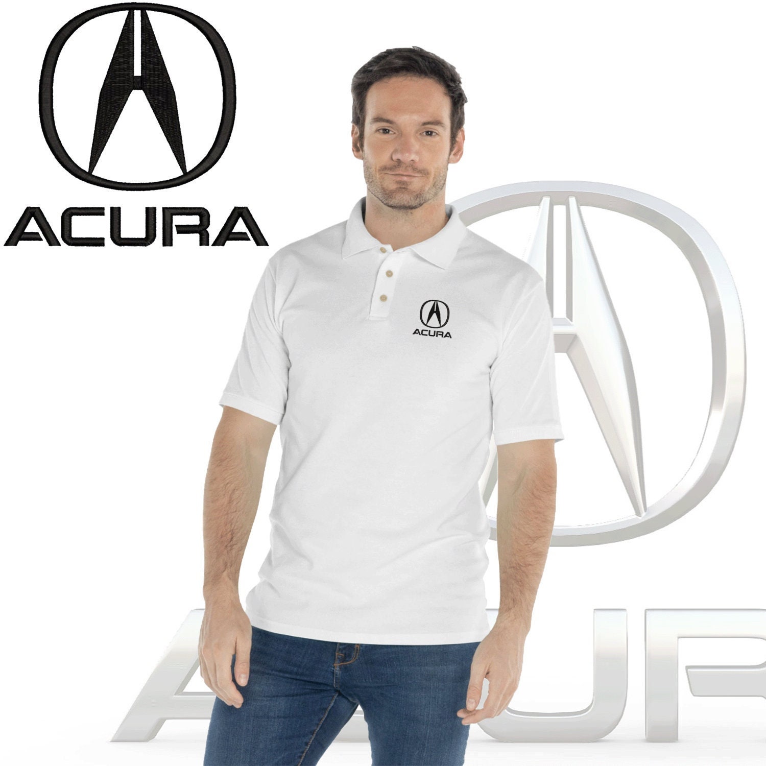 Acura Logo Polo Embroidery Shirt Men