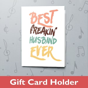 O Melhor Marido do Mundo | Porta-Cartão-Presente, Cartão para Marido, Cartão com Bolso para Cartão-Presente, Cartão para o Dia dos Pais, Acabamento em Verniz 11057