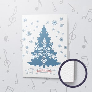 Sound-Filz-Weihnachtskarte | Weihnachtsbaum Musikalische Grußkarte, Filz Textur beschreibbare Weihnachtskarte, Schnee Weihnachtskarte 10684