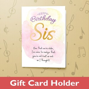 Good Sister-cadeaubon | Verjaardagskaart, verjaardagskaart voor haar, vernisafwerking, kaart met cadeau-inzetstuk 11072