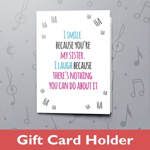 Carte d'anniversaire Je souris, je ris | Carte de joyeux anniversaire, porte-cartes cadeau, carte de voeux, finition vernis, encart pour carte cadeau 11065