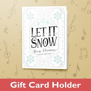Let Is Snow-cadeaubon | Seizoenswenskaart, vrolijk kerstfeest, cadeaukaarthouder, folieafwerking 11067