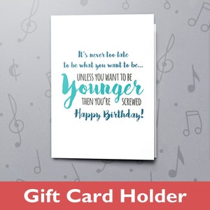Carte de joyeux anniversaire plus jeune | Carte de joyeux anniversaire, carte de célébration d'anniversaire, finition vernis, carte avec insert cadeau 11055