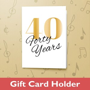 Cadeaubon 40 jaar | Verjaardagskaart, Happy Birthday-kaart, folieafwerking, kaart met houder voor cadeaukaart 11070