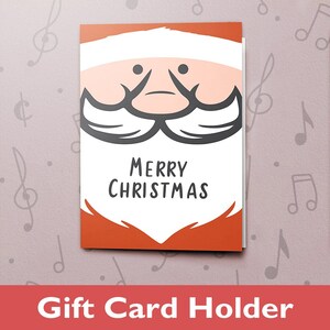 Cartão de Papai Noel fofo | Porta-cartão de presente, Cartão de Feliz Natal com Papai Noel, Cartão de Natal para amigos, Encarte para cartão de presente, Acabamento em verniz 10887