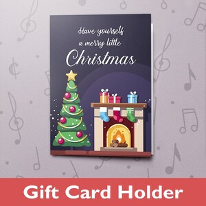 Weihnachtsnacht Karte | Geschenkkartenhalter, Weihnachtsstrumpfkarte, Weihnachtswunschkarte, Karte mit Geschenkkarteneinsatz, Lackfinish 10871