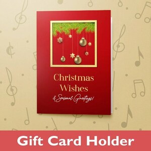 Jahreszeiten-Grüße Karte | Geschenkkartenhalter, Weihnachtswunschkarte, rote Karte für die Weihnachtszeit, Geschenkkarteneinsatz, Folie und Lackfinish 10850