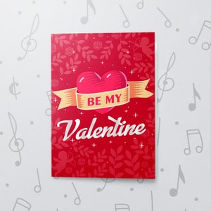 Be My Valentine-kaart | Sprekende wenskaart, hartendagkaart, liefdeskaart voor vriendin, opneembare muziekkaart, vernisafwerking 10891