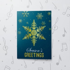 Biglietto di auguri per le stagioni / Biglietto registrabile, Biglietto di auguri per le feste, Biglietto con fiocco di neve di Natale, Biglietto di Natale carino, Finitura in lamina e vernice 10832