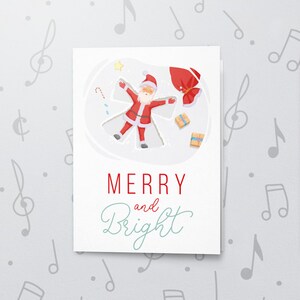Leuke kerstkaart van de kerstman | Opneembare wenskaart, besneeuwde kerstkaart, wintervakantiekaart, kinderkerstkaart, vernisafwerking 10852