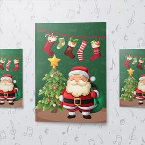 Grande biglietto di auguri natalizio con Babbo Natale / Biglietto di auguri natalizi registrabile, biglietto musicale di Buon Babbo Natale, biglietto di Natale di grandi dimensioni 10611