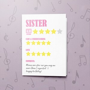 d'anniversaire de notes de soeur | Carte de voeux musicale, carte d'anniversaire pour soeur, jolie carte d'anniversaire pour elle, finition vernis 11017