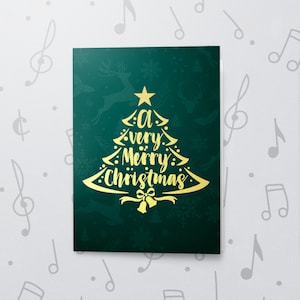 Cartão de Natal fofo | Cartão com música gravável, Cartão de Natal divertido, Cartão de Natal para amigos, Cartão de Natal para a família, Acabamento em folha e verniz 10800