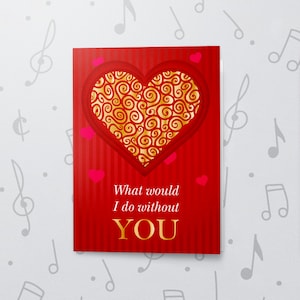 Herztagskarte | Musikalische Grußkarte, Valentinstagskarte, Romantische Karte, Valentinstagskarte für Sie, Sprechkarte, Folie & Lack Finish 10890