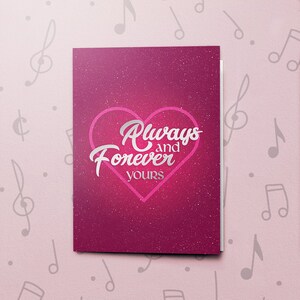 Moderne valentijnskaart | Opneembare muziekkaart, I Love You Forever-kaart, kaart voor vriendin, zangkaart, folie en lakafwerking 10898