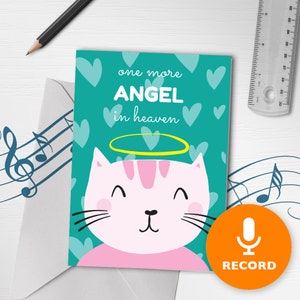 Kaart verlies van huisdier met opneembaar geluid | Cat In Heaven, Sympathy For Cat, Singing Pet Sympathiekaart 00124
