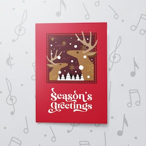Wenskaart seizoenen | Opneembare kaart, vrolijke kerstkaart, Happy Holidays-kaart, grootouders-kerstkaart, vernisafwerking 10869