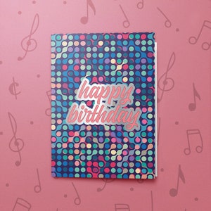 Cartão de Aniversário Retrô | Cartão Musical, Cartão de Aniversário para Melhor Amigo, Cartão de Desejos de Aniversário, Cartão de Aniversário para Adulto, Acabamento em Folha e Verniz 10785