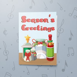 Kartki świąteczne z muzyką do nagrania | Karta z życzeniami świątecznymi Singing Seasons, wyjątkowa karta świąteczna, karta muzyczna do nagrania 00252