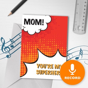 Cartão engraçado para o Dia das Mães com música | Cartão de mãe em quadrinhos, Cartão engraçado para mãe, Cartão musical para mãe 00158