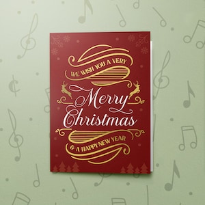 Elegante kerstkaart | Opneembare kaart, kerstwensenkaart, collega-kerstkaart, feestelijke kerstkaart, folie en lakafwerking 10841