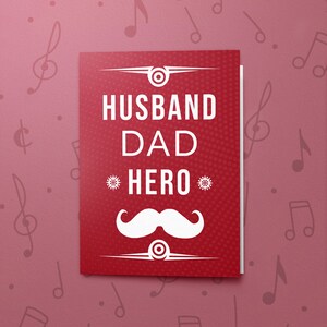 Husband, Dad, Hero Musical Greeting Card | Father&#39;s Day Gift, Recordable Dad Day Card, Dad Is My Hero, Singing Card For Dad 10596