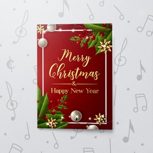 Cartão de Natal e Ano Novo | Cartão de Saudações com Música, Cartão de Natal Engraçado, Cartão de Natal para Namorada, Acabamento em Folha e Verniz 10802