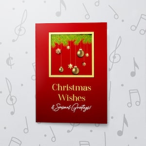 Weihnachtswünsche Karte | Beschreibbare Audiokarte, Mistelzweigkarte, Weihnachtsgrußkarte, Feiertagsverzierungskarte, Folie und Lack-Finish 10836