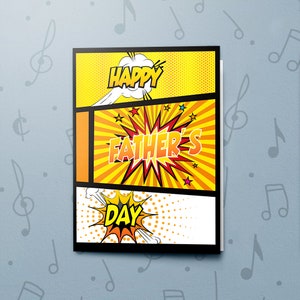 Opneembare wenskaart voor gelukkige Vaderdag | Vaderdagcadeau, beste vader ooit, vaderdagcadeau, muzikale vaderdagkaart 10708