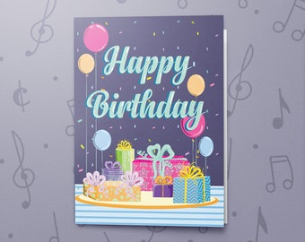Happy Birthday Card With Music | Musical Birthday Card, Happy Birthday Greeting Card With Varnish Finish, Birthday Present 00014
