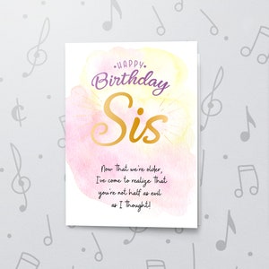 Carte-cadeau Good Sister | Carte de voeux musicale, carte d'anniversaire pour soeur, carte de voeux de célébration d'anniversaire, finition vernis 11032