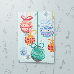 Muzikale kerstversieringskaart met vernisafwerking | Kerstkaart, zingende kerstkaart, kerstkaart met opneembaar geluid 00007