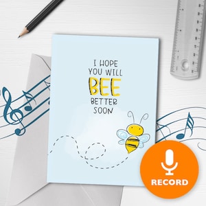 Cartão "Melhore Logo" com Música | Cartão de Felicidades com Canto para Melhorar, Cartão Engraçado para Melhorar com Acabamento em Verniz, Cartões de Trocadilho Graváveis 00099