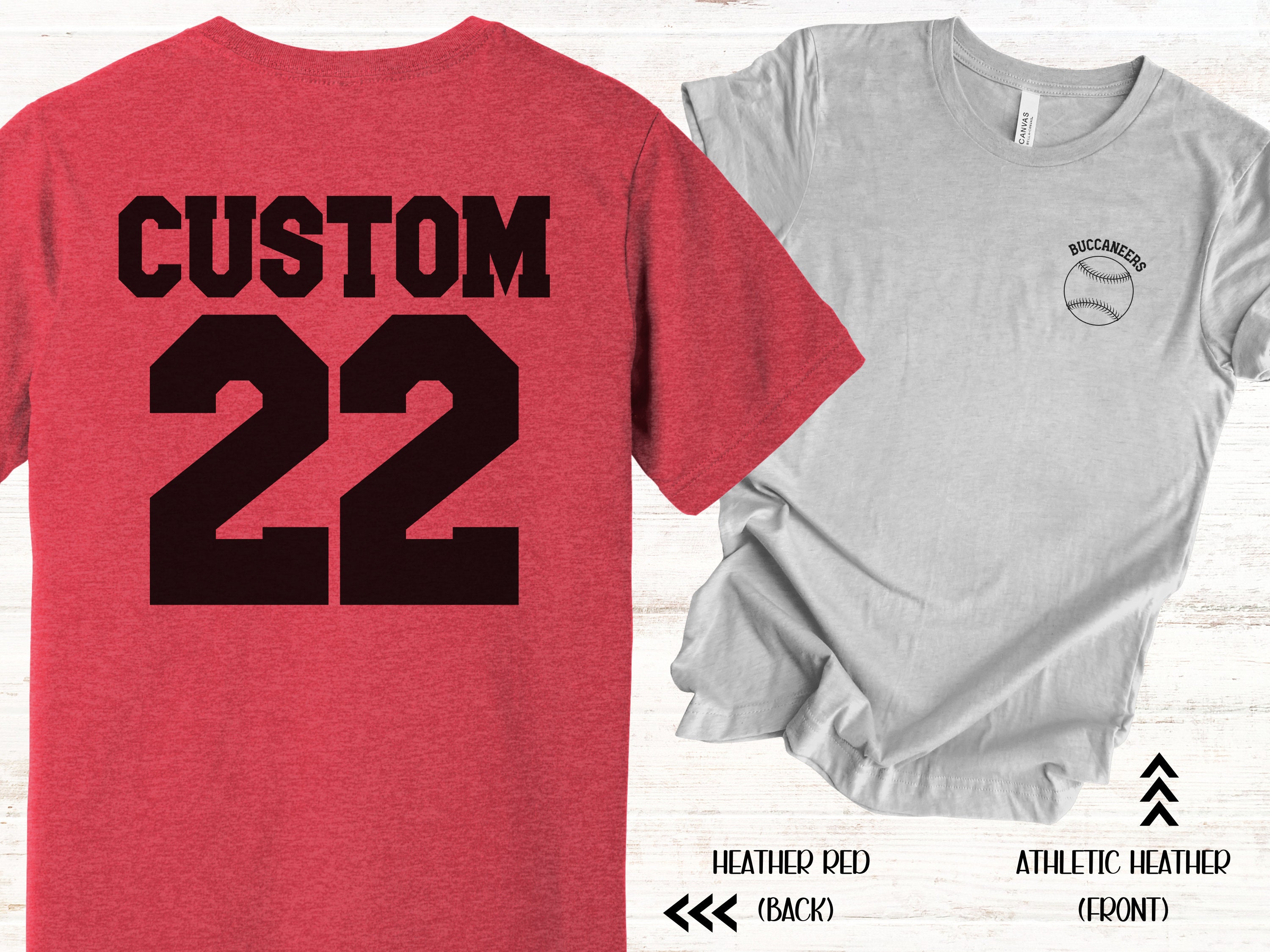 CUSTOM Baseball Team Name And Jersey Number T shirt Custom Etsy