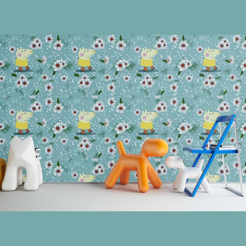 Peppa Pig House Wallpaper High Quality Removable Wallpaper Etsy