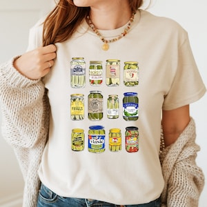 Pickle Jars T-shirt, Vintage Canned Pickles T-shirt, Pickle Lovers Tee, Canned Pickles Shirt, Homemade Pickles Shirt, Canning Season Shirt