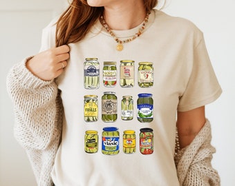 Pickle Jars T-shirt, Vintage Canned Pickles T-shirt, Pickle Lovers Tee, Canned Pickles Shirt, Homemade Pickles Shirt, Canning Season Shirt