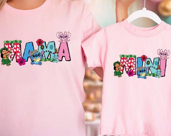 Stitch And Lilo Mama Mini Matching Shirt, Disney Mama Mini Shirt, Disneyland Family Matching Shirt, Mother's Day Matching Tee, Mama's Girl