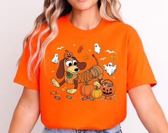 Toy Story Slinky Halloween T-Shirt, Slinky Dog Halloween Shirt, Cute Dog Shirt, Halloween Shirt, Disney Spooky Season Shirt