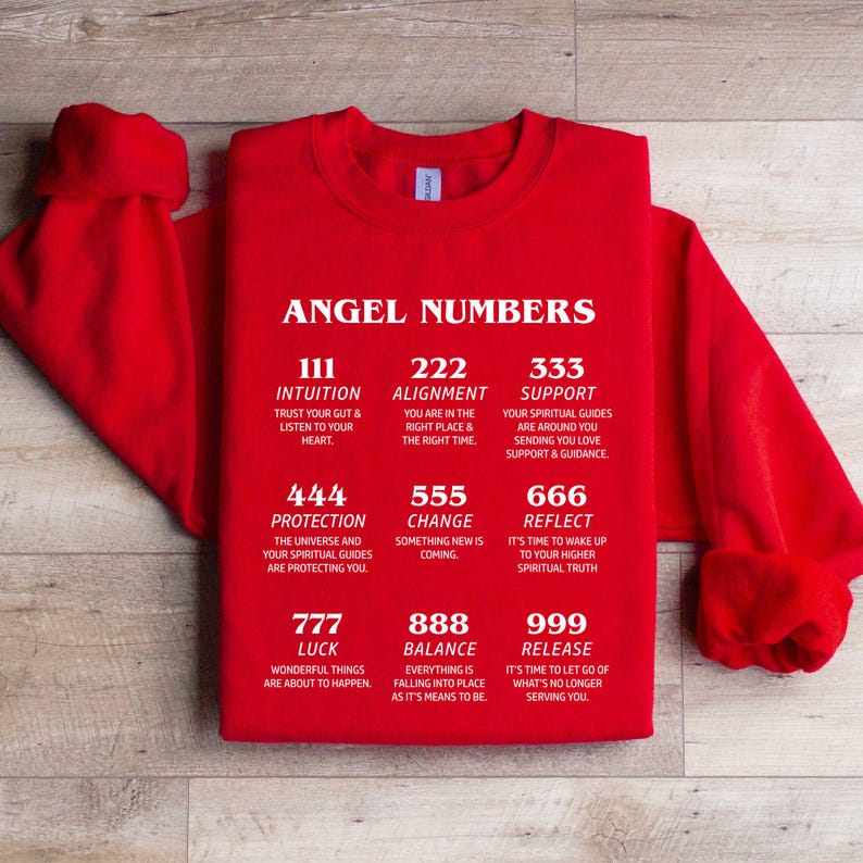 Angel Numbers Chart Hoodie - Lucky Number Oversized Sweatshirt zdjęcie 8