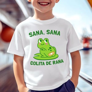 Sana Colita De Rana T-Shirt: Latin Kids' Funny Frog Tee