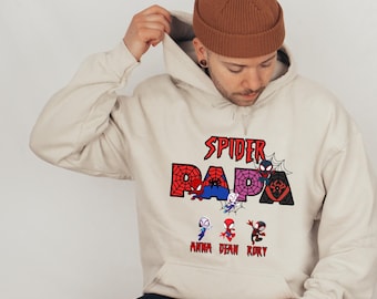 Custom Spider-Papa Sweatshirt: Personalized Family Superhero Hoodie