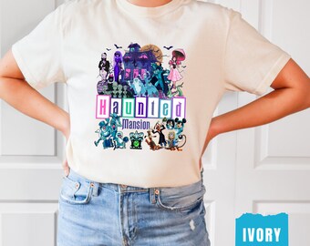 Comfort Colors® Vintage The Haunted Mansion Shirt, Retro Disney Halloween, Disneyland Ride Shirt, Halloween Matching, Disney Haunted Mansion